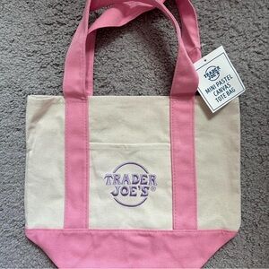 Trader Joe’s Pink Mini Canvas Tote Bag
